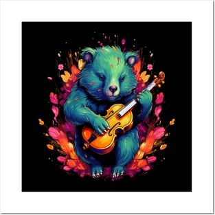 Wombat Playing Violin Posters and Art